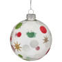 Christabelle Glass Baubles 6 Pcs with Assorted Patterns Balls Christmas Tree Decoration Ornament thumbnail 1