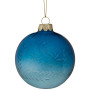 Christabelle Blue Glass Baubles 6Pcs with Etched Leaf Pattern Balls Christmas Tree Decoration Ornament thumbnail 2