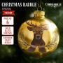 Christabelle Large Gold Glass Baubles 6Pcs with Reindeer Print Balls Christmas Tree Decoration Ornament thumbnail 7