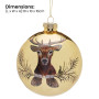 Christabelle Large Gold Glass Baubles 6Pcs with Reindeer Print Balls Christmas Tree Decoration Ornament thumbnail 3