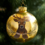 Christabelle Large Gold Glass Baubles 6Pcs with Reindeer Print Balls Christmas Tree Decoration Ornament thumbnail 6