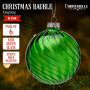 Christabelle Box of 6 Rich Green Glass Baubles with Stripe Wave Pattern thumbnail 2