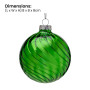Christabelle Box of 6 Rich Green Glass Baubles with Stripe Wave Pattern thumbnail 3