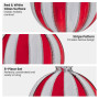 Christabelle Box of 6 Red & White Glass Baubles with Stripe Pattern thumbnail 5