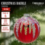 Christabelle Box of 6 Rich Red Glass Baubles with Sequin Frosting thumbnail 2