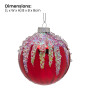 Christabelle Box of 6 Rich Red Glass Baubles with Sequin Frosting thumbnail 3