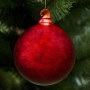 Christabelle Large Red Glass Baubles 6 Pcs with Faint Crackle Pattern Balls Christmas Tree Decoration Ornament thumbnail 5