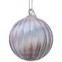 Christabelle Box of 6 Clear Glass Baubles with Stripe Pattern thumbnail 1