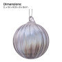 Christabelle Box of 6 Clear Glass Baubles with Stripe Pattern thumbnail 3