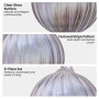 Christabelle Box of 6 Clear Glass Baubles with Stripe Pattern thumbnail 5