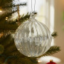 Christabelle Box of 6 Clear Glass Baubles with Stripe Pattern thumbnail 6