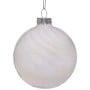 Christabelle Box of 6 White Glass Baubles with Stripe & Faint Iridescence thumbnail 2