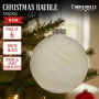 Christabelle Box of 6 White Glass Baubles with Stripe & Faint Iridescence thumbnail 6