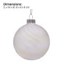 Christabelle Box of 6 White Glass Baubles with Stripe & Faint Iridescence thumbnail 3