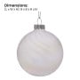 Christabelle Box of 6 White Glass Baubles with Stripe & Faint Iridescence thumbnail 3