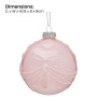 Christabelle Box of 6 Pink Glass Baubles with Glitter Floral Pattern thumbnail 3