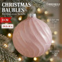 Christabelle 6 Pink Glass Christmas Baubles Gloss Textured 8cm Xmas Tree Decorations Hanging Ornaments Gift Boxed Set thumbnail 10