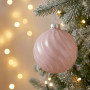 Christabelle 6 Pink Glass Christmas Baubles Gloss Textured 8cm Xmas Tree Decorations Hanging Ornaments Gift Boxed Set thumbnail 4