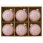 Christabelle 6 Pink Glass Christmas Baubles Gloss Textured 8cm Xmas Tree Decorations Hanging Ornaments Gift Boxed Set thumbnail 3