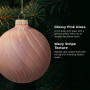 Christabelle 6 Pink Glass Christmas Baubles Gloss Textured 8cm Xmas Tree Decorations Hanging Ornaments Gift Boxed Set thumbnail 8