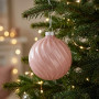Christabelle 6 Pink Glass Christmas Baubles Gloss Textured 8cm Xmas Tree Decorations Hanging Ornaments Gift Boxed Set thumbnail 5