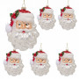 Christabelle 6 Glass Christmas Baubles Santa Head Fur Trim Novelty 13cm Xmas Tree Decorations Hanging Ornaments thumbnail 1