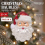 Christabelle 6 Glass Christmas Baubles Santa Head Fur Trim Novelty 13cm Xmas Tree Decorations Hanging Ornaments thumbnail 2