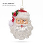 Christabelle 6 Glass Christmas Baubles Santa Head Fur Trim Novelty 13cm Xmas Tree Decorations Hanging Ornaments thumbnail 3