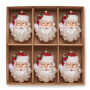 Christabelle 6 Glass Christmas Baubles Santa Head Fur Trim Novelty 13cm Xmas Tree Decorations Hanging Ornaments thumbnail 4