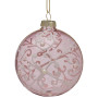Christabelle Pink Glass Baubles 6Pcs with White Pattern & Pearls Balls Christmas Tree Decoration Ornament thumbnail 2