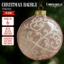 Christabelle Pink Glass Baubles 6Pcs with White Pattern & Pearls Balls Christmas Tree Decoration Ornament thumbnail 8