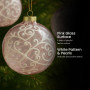 Christabelle Pink Glass Baubles 6Pcs with White Pattern & Pearls Balls Christmas Tree Decoration Ornament thumbnail 6