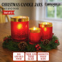 Christabelle Christmas Candle Jar Set of 3 Red and Gold Holiday Candle Holders thumbnail 2