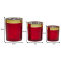 Christabelle Christmas Candle Jar Set of 3 Red and Gold Holiday Candle Holders thumbnail 3