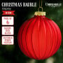 Christabelle Glossy Red Glass Baubles 6Pcs with Textured Stripe Pattern Balls Christmas Tree Decoration Ornament thumbnail 2