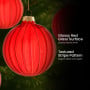 Christabelle Glossy Red Glass Baubles 6Pcs with Textured Stripe Pattern Balls Christmas Tree Decoration Ornament thumbnail 6