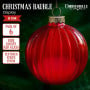 Christabelle 6Pcs Glossy Red Glass Baubles Textured Stripe Finish Balls Christmas Tree Decoration Ornament thumbnail 1
