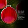 Christabelle 6Pcs Glossy Red Glass Baubles Textured Stripe Finish Balls Christmas Tree Decoration Ornament thumbnail 6