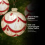 Christabelle 6 White Christmas Glass Baubles with Red and Champagne Glitter Swirls Balls Tree Decoration Ornament thumbnail 6