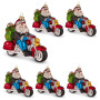 Christabelle 6 Glass Christmas Baubles Motorcycling Santa Novelty 11cm Xmas Tree Decorations Hanging Ornaments thumbnail 1