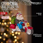 Christabelle 6 Glass Christmas Baubles Motorcycling Santa Novelty 11cm Xmas Tree Decorations Hanging Ornaments thumbnail 9