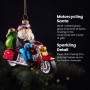 Christabelle 6 Glass Christmas Baubles Motorcycling Santa Novelty 11cm Xmas Tree Decorations Hanging Ornaments thumbnail 8