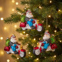 Christabelle 6 Glass Christmas Baubles Motorcycling Santa Novelty 11cm Xmas Tree Decorations Hanging Ornaments thumbnail 7