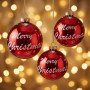 Christabelle 6 Red Glass Christmas Baubles Merry Christmas Design 8cm Xmas Tree Decorations Hanging Ornaments thumbnail 5