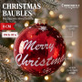 Christabelle 6 Red Glass Christmas Baubles Merry Christmas Design 8cm Xmas Tree Decorations Hanging Ornaments thumbnail 8