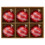 Christabelle 6 Red Glass Christmas Baubles Merry Christmas Design 8cm Xmas Tree Decorations Hanging Ornaments thumbnail 3