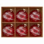 Christabelle 6 Red Glass Christmas Baubles Merry Christmas Design 8cm Xmas Tree Decorations Hanging Ornaments thumbnail 6