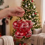 Christabelle 6 Red Glass Christmas Baubles Merry Christmas Design 8cm Xmas Tree Decorations Hanging Ornaments thumbnail 3