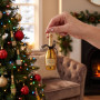 Christabelle Box of 6 Champagne Bottle Christmas Gold Glass Tree Decoration thumbnail 4