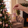Christabelle 6 Pink Glass Christmas Baubles Champagne Bottle Quirky 14cm Xmas Tree Decorations Hanging Ornaments thumbnail 2